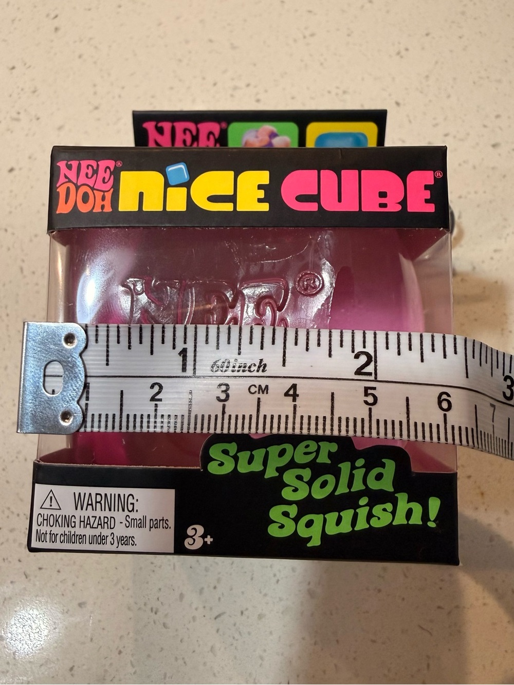 NeeDoh SET X 2 Nice Cube Super Solid Squish - Pink & Blue - Picture 6 of 6